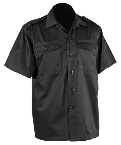 Herren US Hemd kurzarm Diensthemd schwarz Freizeithemd Safarihemd Neu